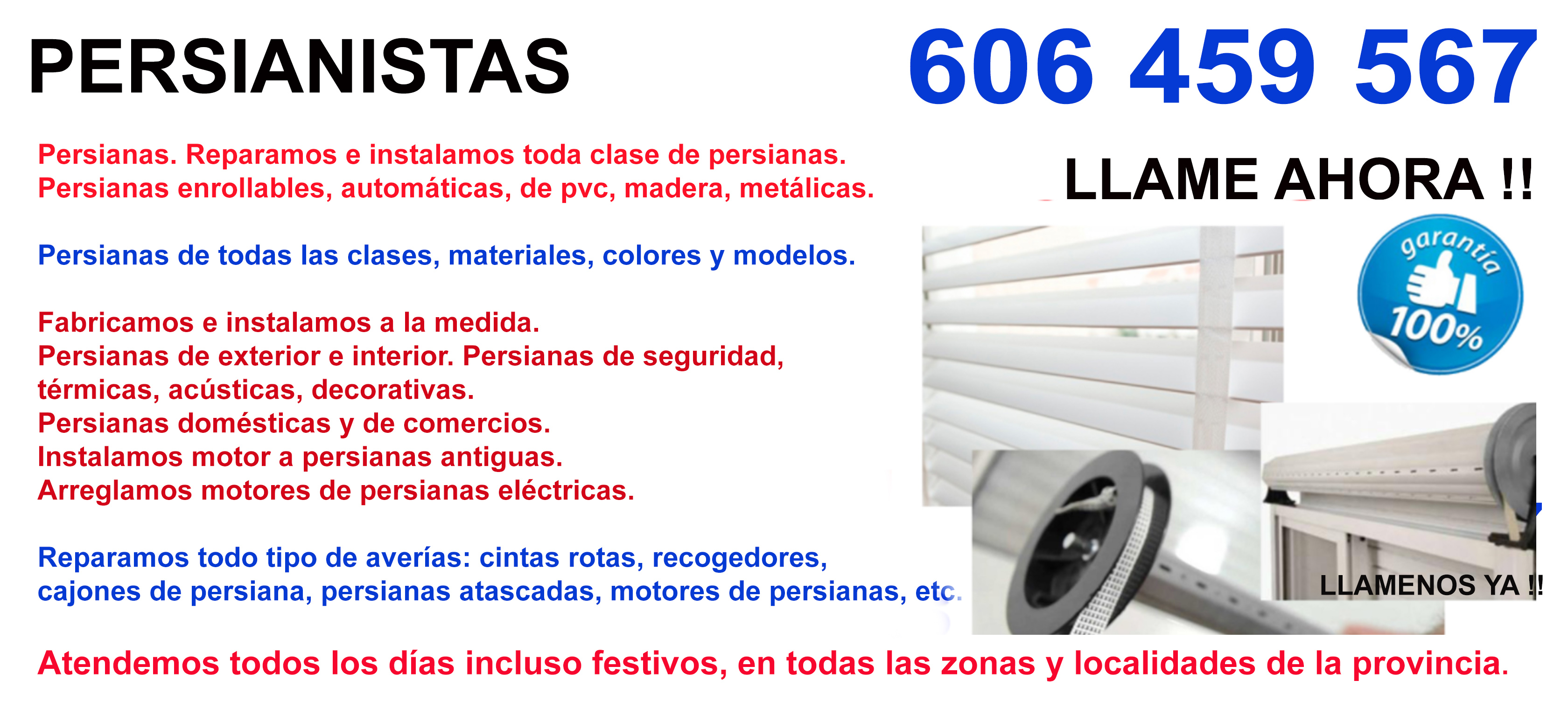 Reparaciones e instalaciones de persianas 47010